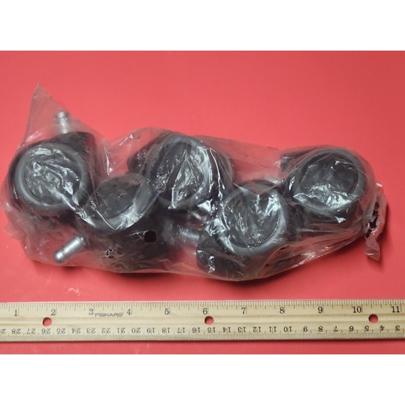 Office Gaming Chair Caster plastic Swivel stem Wheels   2"  Set of 5 black gray - Picture 1 of 3